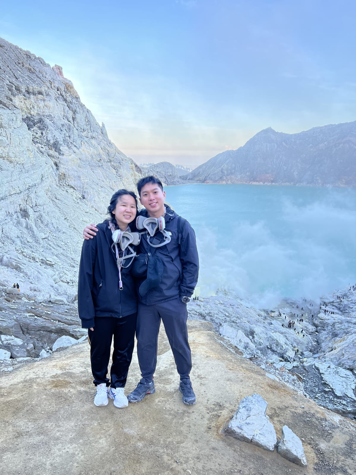 2 Humans at Ijen Crater