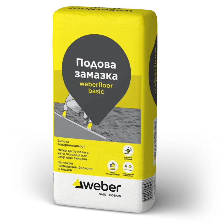 Weberfloor Basic (L300) – Циментова подова замазка, 25 кг