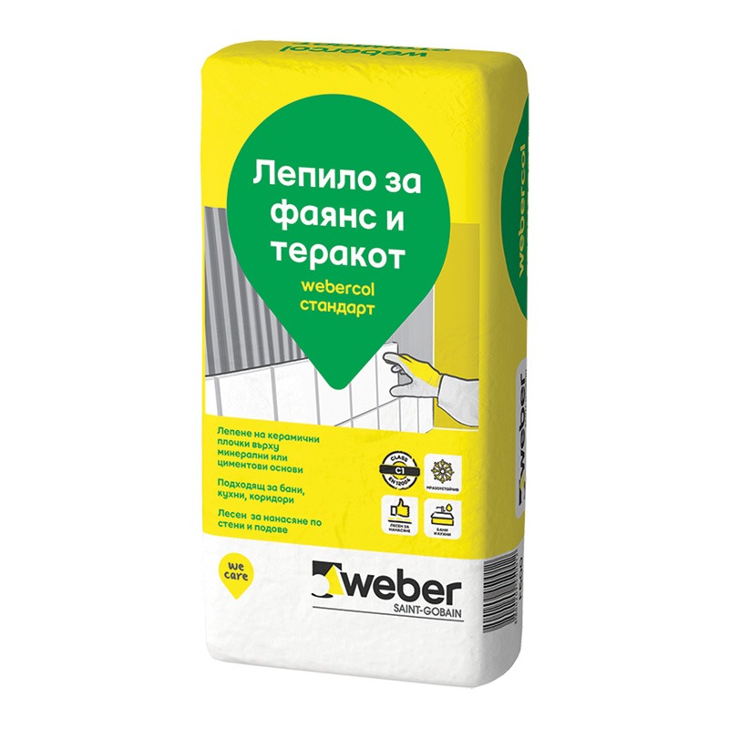 Webercol Standard (F600) – Лепило за плочки, 25 кг