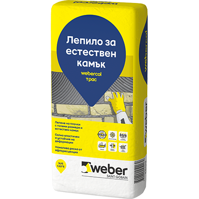 Webercol Trass (F609) – Лепило за естествен камък, 25 кг