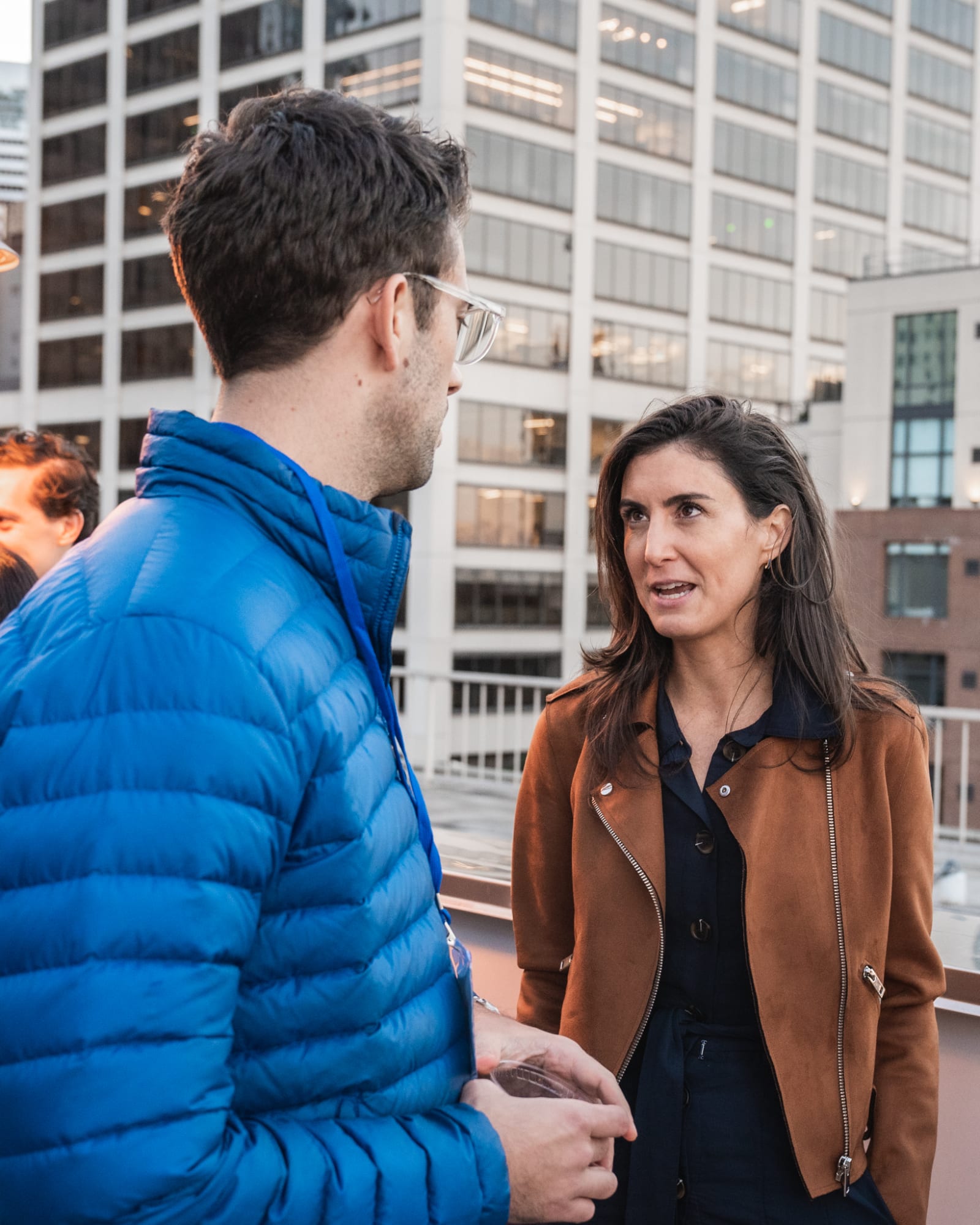 Blue patagonia and woman