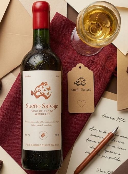 Vino de mucilago de cacao x 750 ml