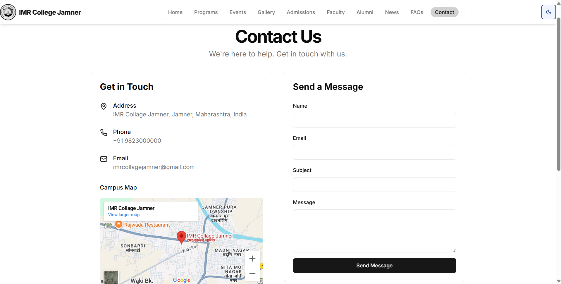 College Website screenshot 4