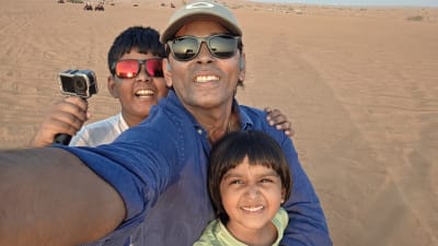 Happy traveller