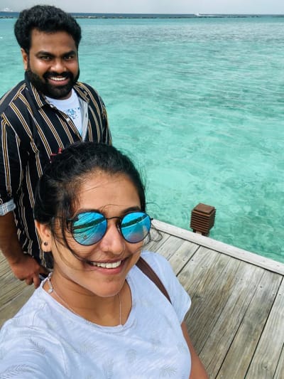 Happy traveller