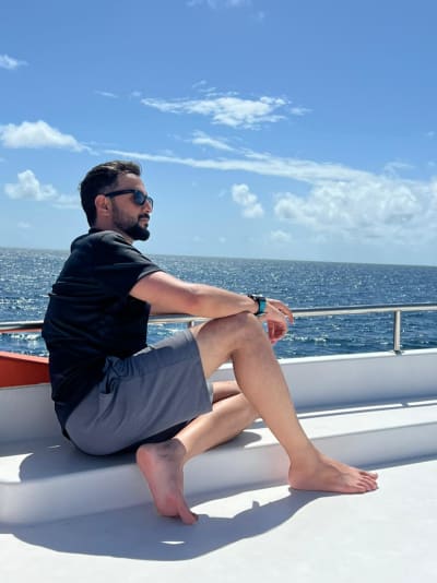 Happy traveller