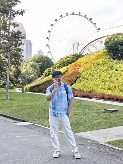 Happy traveller