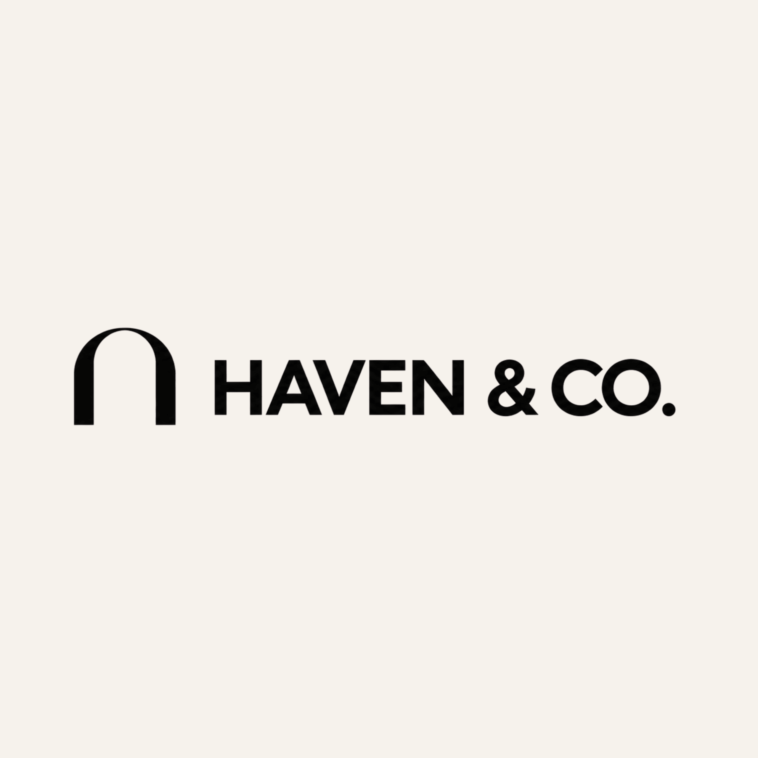 Haven & Co. logo with minimalist black arch icon and bold wordmark on an off-white background