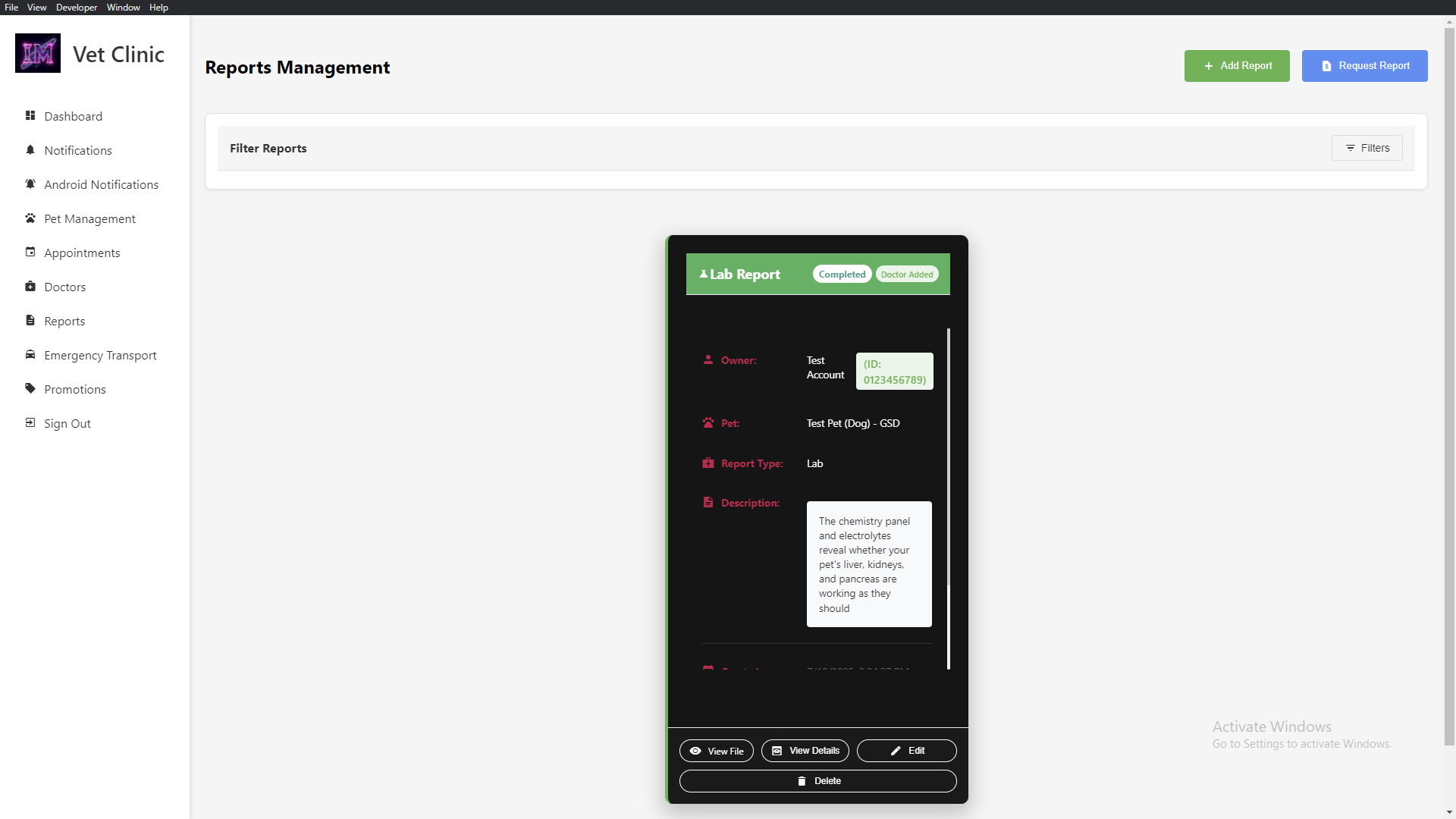 Reports Management Section
