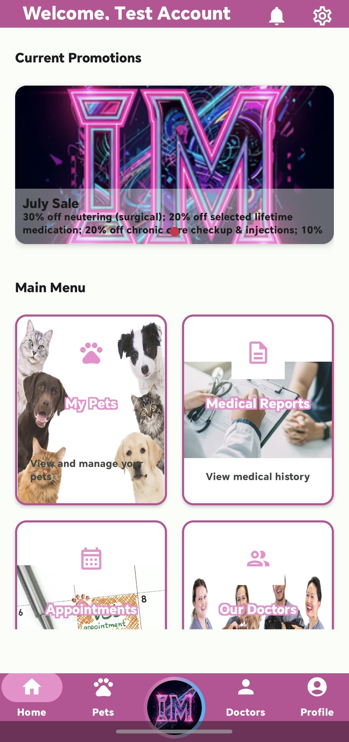 Home Screen with Promotion Carousel