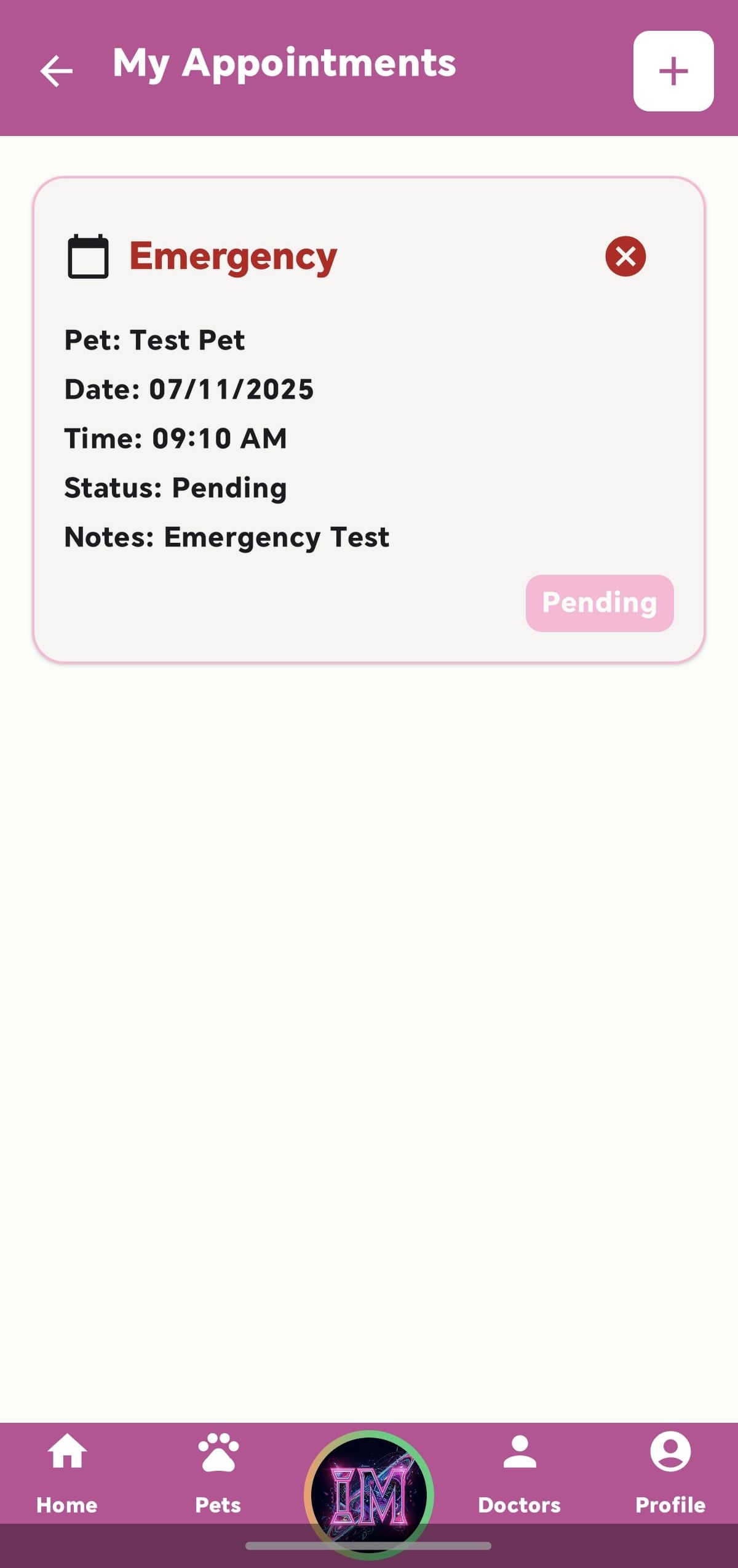 Appointment Details With The Current Status