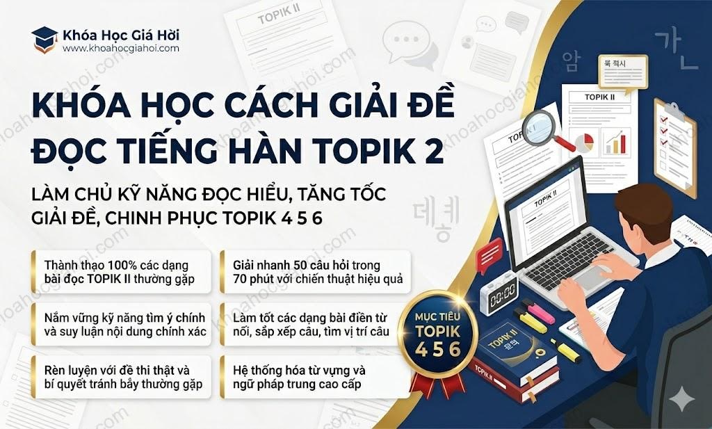 Khóa Học Cách Giải Đề Đọc Tiếng Hàn Topik 2