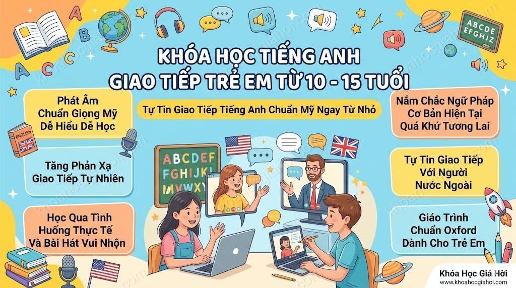 Khóa Học Tiếng Anh Giao Tiếp Trẻ Em Từ 10 - 15 Tuổi