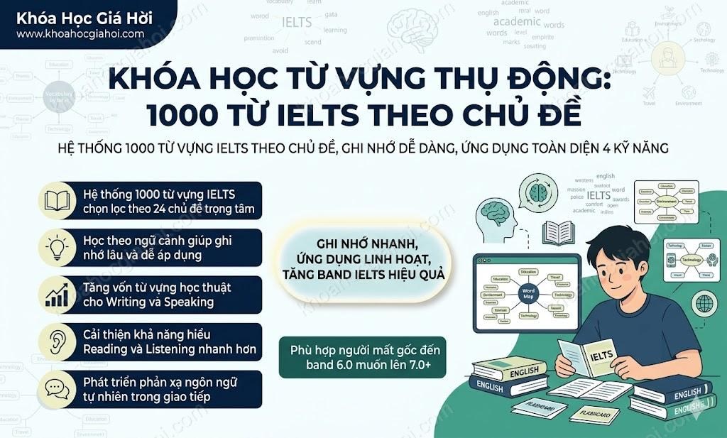 Khóa Học Từ Vựng Thụ Động: 1000 Từ IELTS Theo Chủ Đề