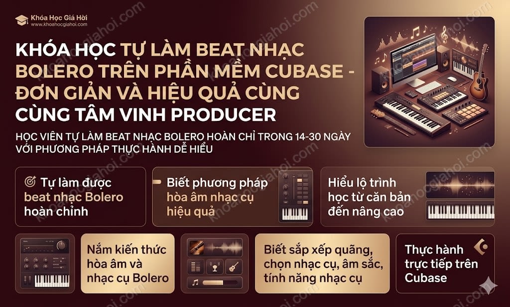 Khóa Học Tự Làm Beat Nhạc Bolero Trên Phần Mềm Cubase - Đơn Giản Và Hiệu Quả Cùng Tâm Vinh Producer