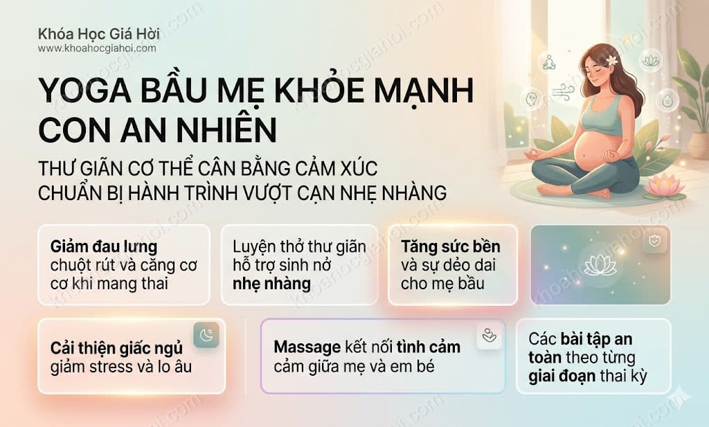Khóa Học Yoga Bầu - Mẹ Khỏe Mạnh, Con An Nhiên