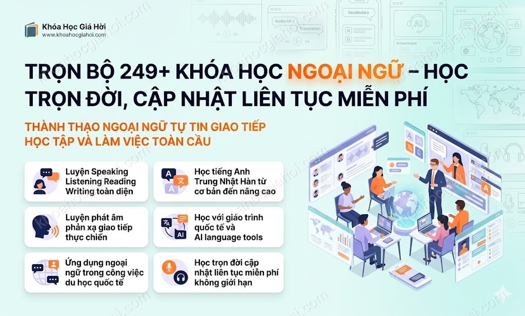 Trọn Bộ 249+ Khóa Học Ngoại Ngữ – Học Trọn Đời, Cập Nhật Liên Tục Miễn Phí