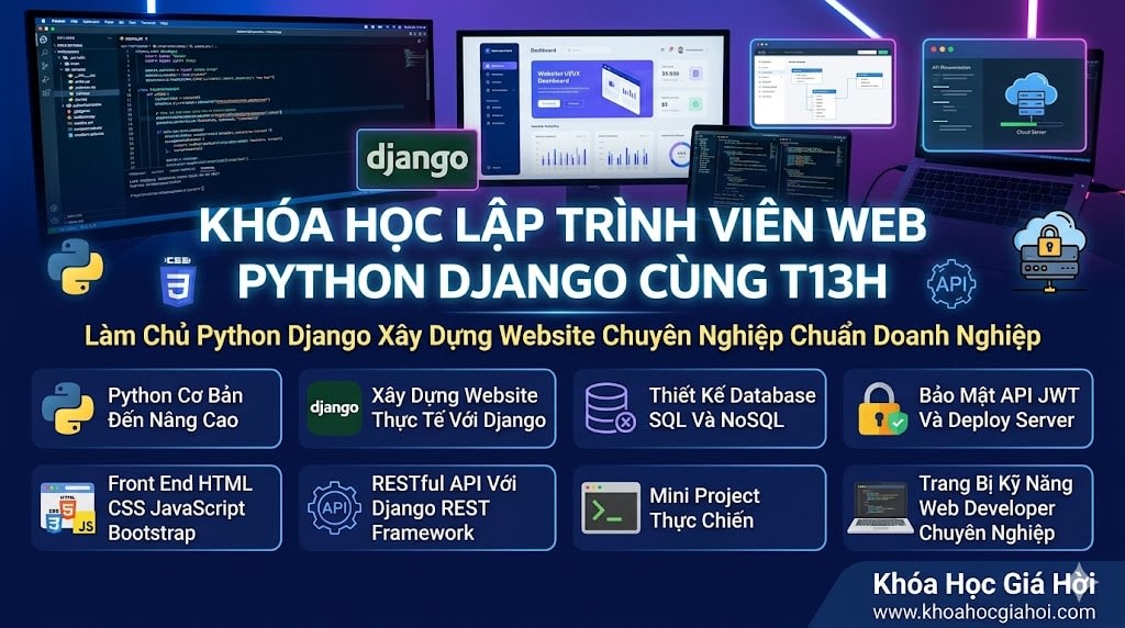 Khóa Học Lập Trình Viên Web Python Django Cùng T13h