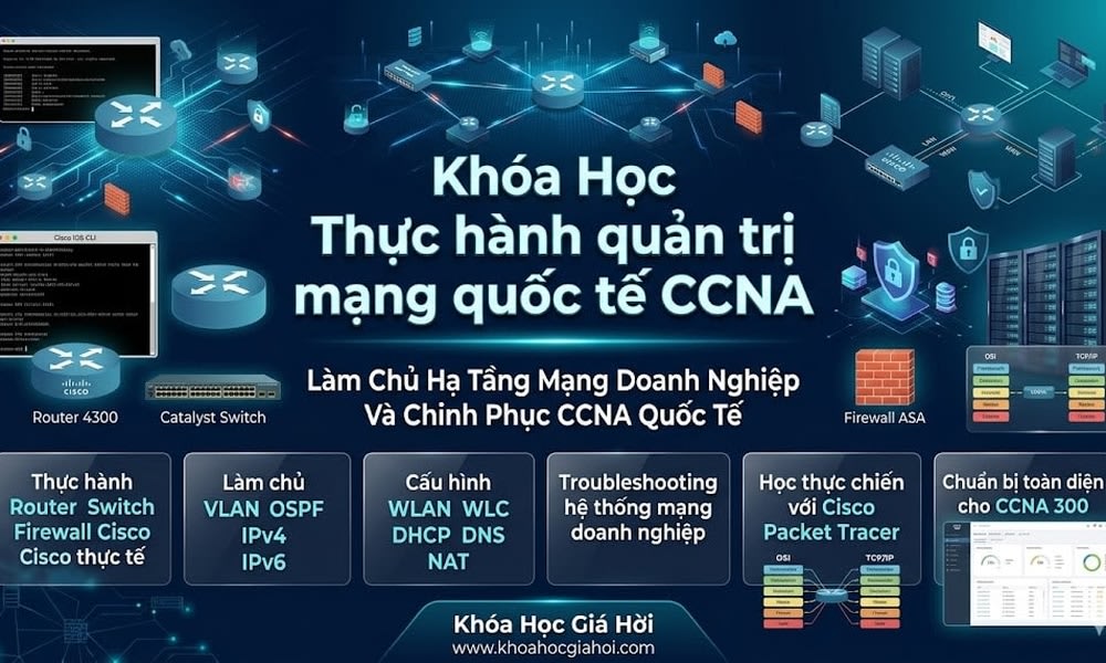 Khóa Học Thực hành quản trị mạng quốc tế CCNA