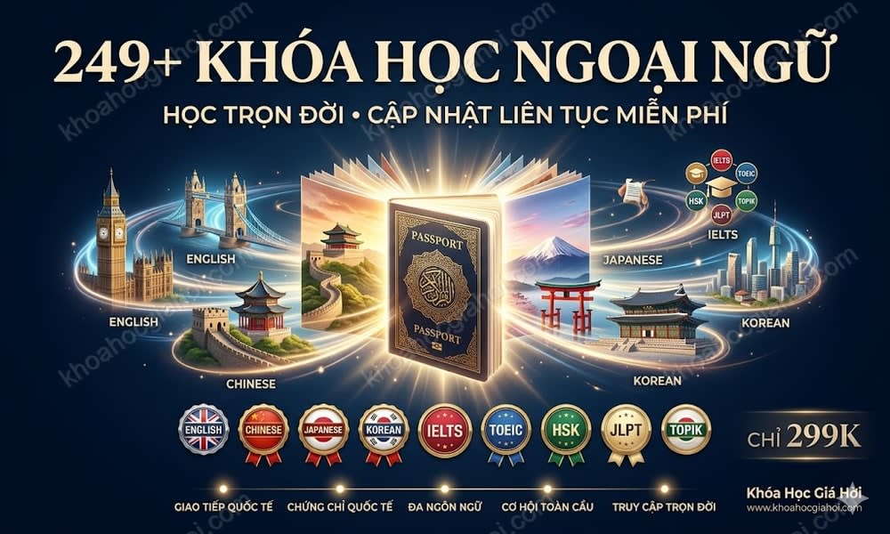 Trọn Bộ 249+ Khóa Học Ngoại Ngữ – Học Trọn Đời, Cập Nhật Liên Tục Miễn Phí