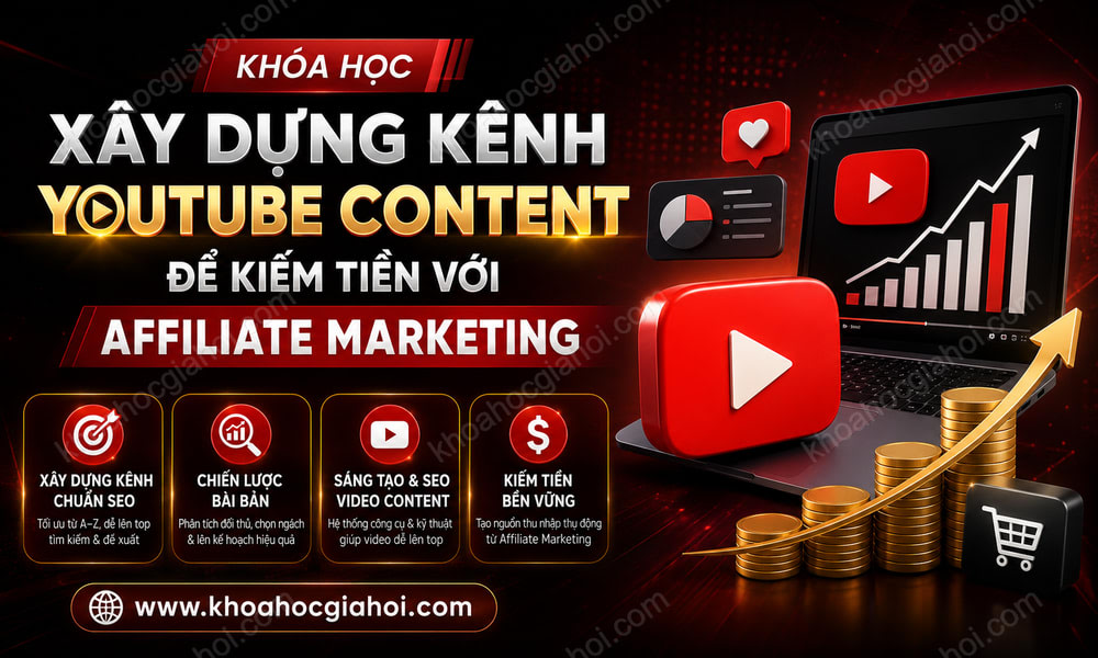 Khóa Học Xây Dựng Kênh Youtube Content Để Kiếm Tiền Với Affiliate Marketing