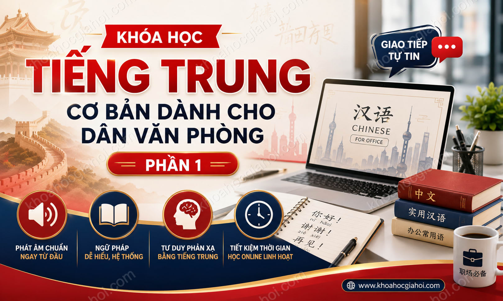 Khóa Học Tiếng Trung Cơ Bản Dành Cho Dân Văn Phòng - Phần 1