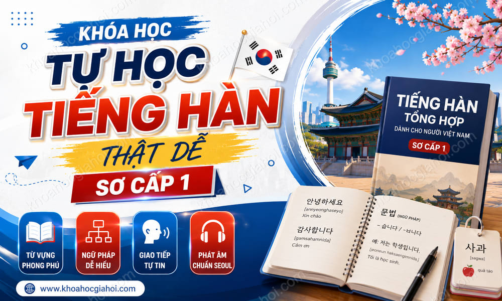 Khóa Học Tự Học Tiếng Hàn Thật Dễ - Sơ Cấp 1