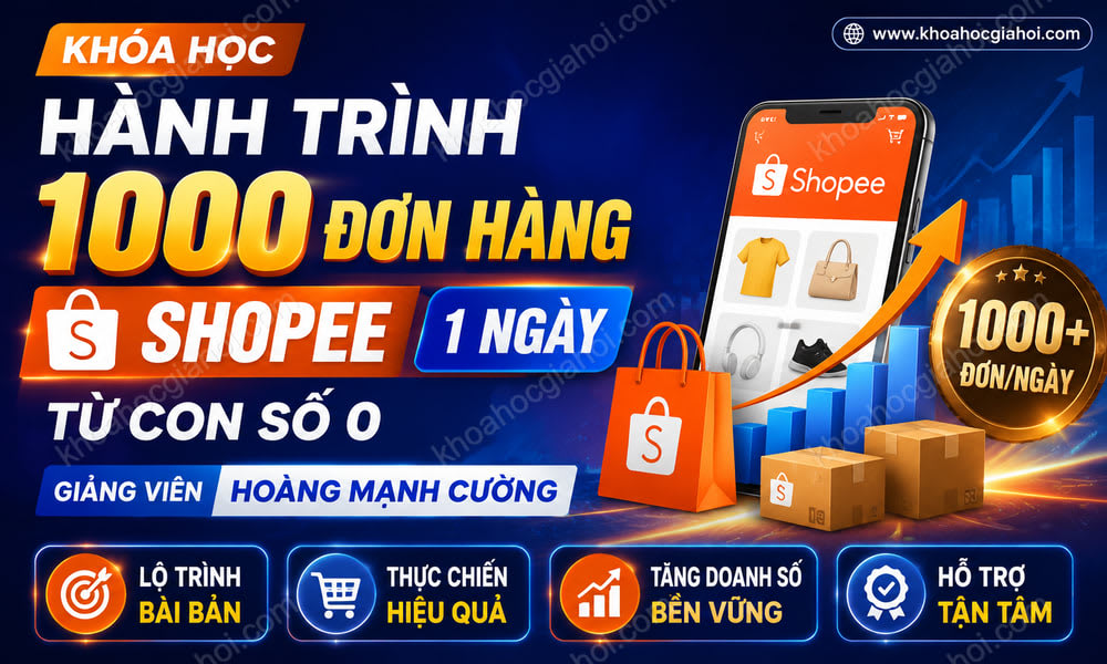 Khóa Học Hành Trình 1000 Đơn Hàng Shopee 1 Ngày Từ Con Số 0 Giảng Viên Hoàng Mạnh Cường