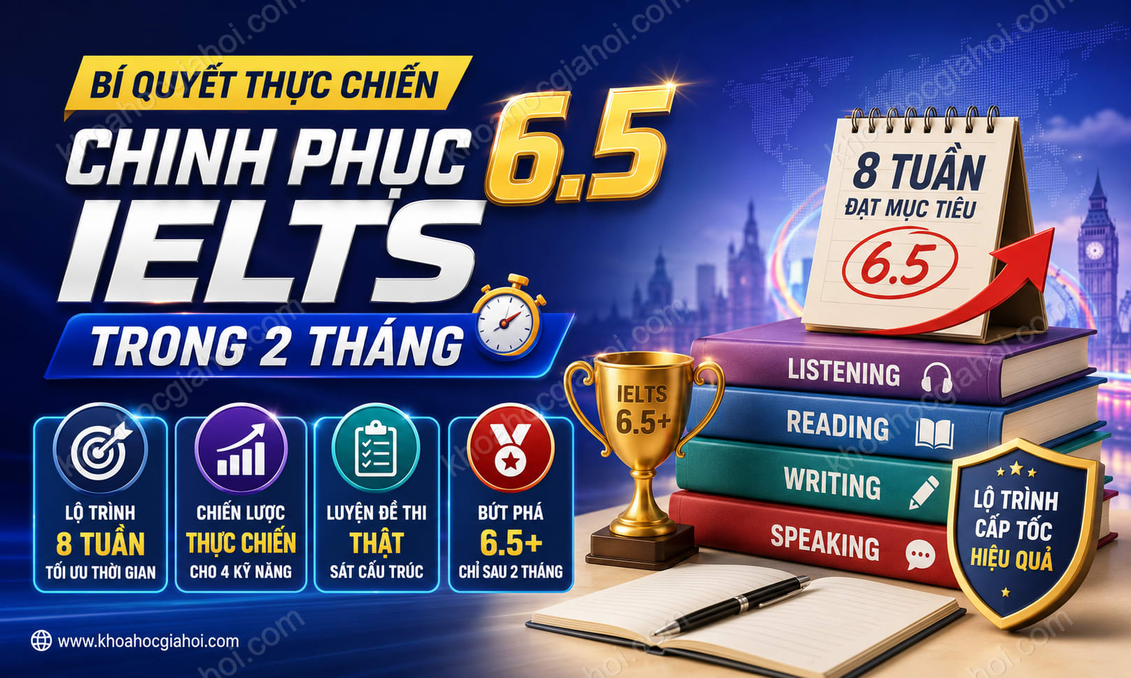 Khóa Học Bí Quyết Thực Chiến Chinh Phục 6.5 IELTS Trong 2 Tháng