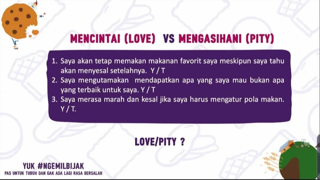 love or pity, alasan ngemil 