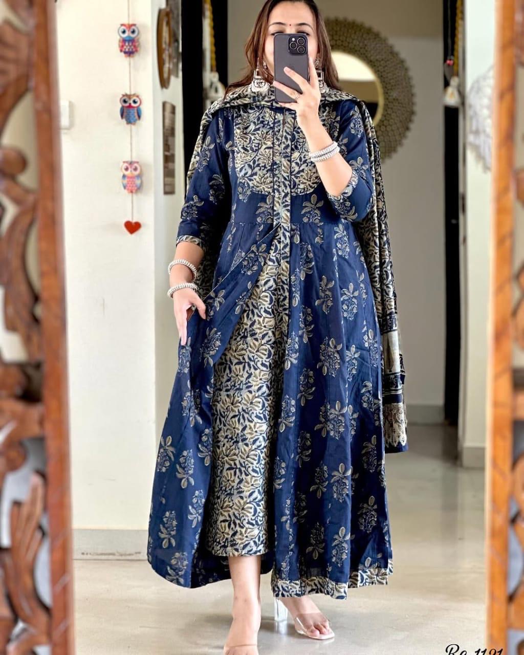 Summer’s spacial shurg partten  3 pcs suit  Look straight out of a dreamy movie set as  you turn around and walk in this elegant flaired suit ! The perfect of traditional wear   🦋🦋🦋🦋🦋🦋🦋🦋  New anarkali kurta set with new style. 