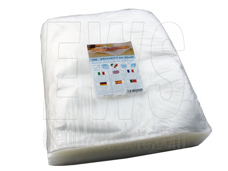 ROYAL PACK 25 SACCHETTI SOTTOVUOTO BUSTE GOFFRATE ALIMENTI 15x40