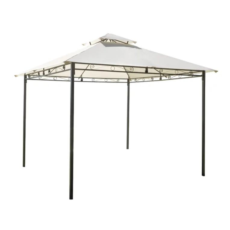 Gazebo Illinois in ferro 3X3 copertura in poliestere ecrù GAZ365 -  ElettroWebStore