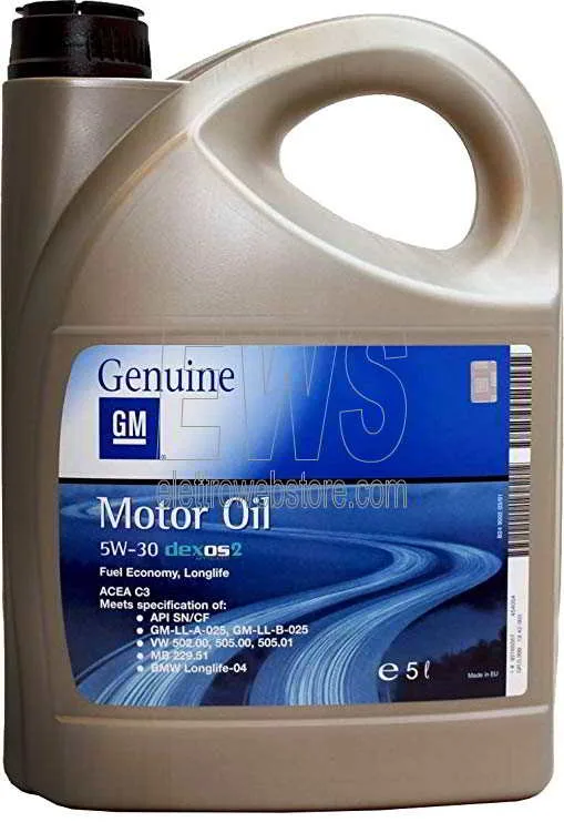 Dexos 2 Fuel Economy Longlife 5 litri olio motore sintetico 5W-30