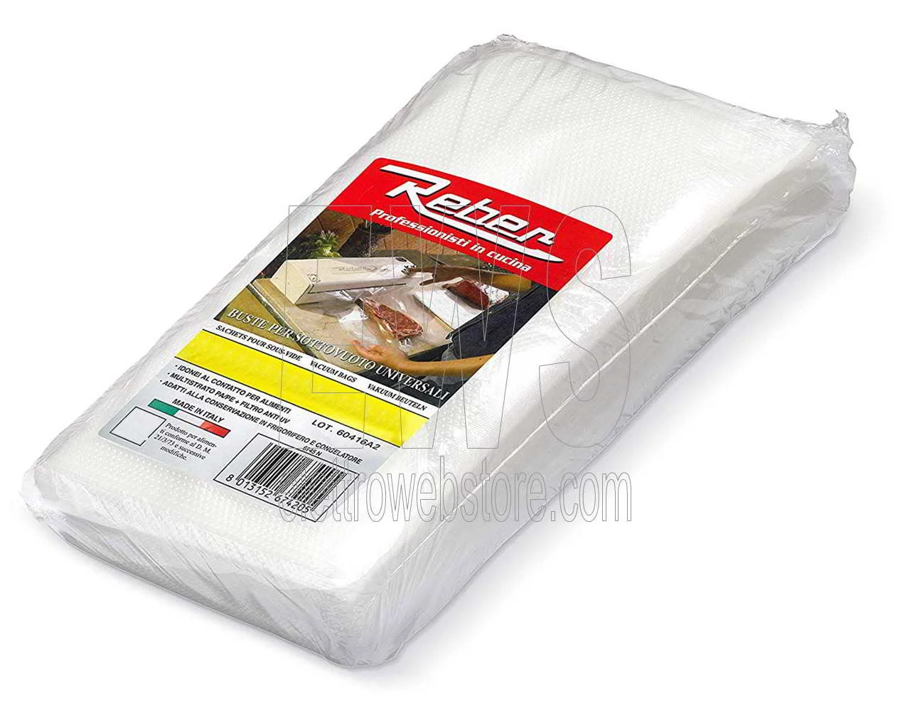 1600 pz Buste Goffrate Orved sottovuoto 20x30 cm cert. per alimenti