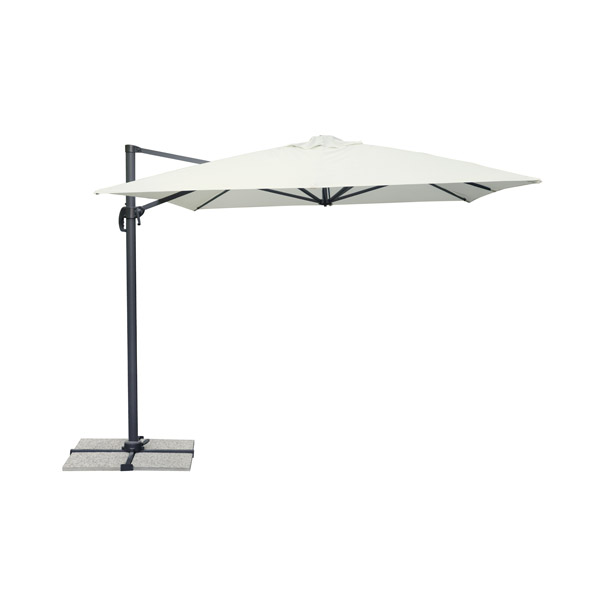 Ombrellone Palo Laterale "Texas" In Acciaio Da Esterno Per Giardino E Balcone Bianco Diam 3 Mt 87401168