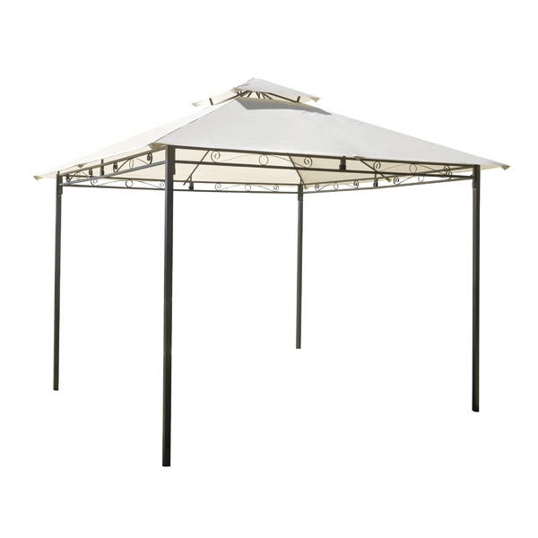 Gazebo Illinois in ferro 3X3 copertura in poliestere ecrù GAZ365
