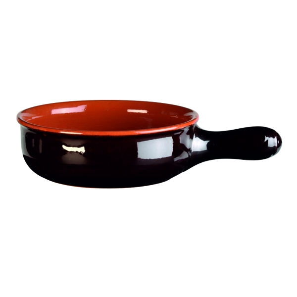 Casseruola 1 manico color terra Vulcania terracotta smaltata B1CA1