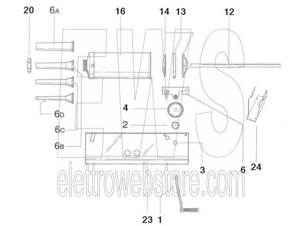 REBER insaccatrice manuale rossa 2 velocità inox