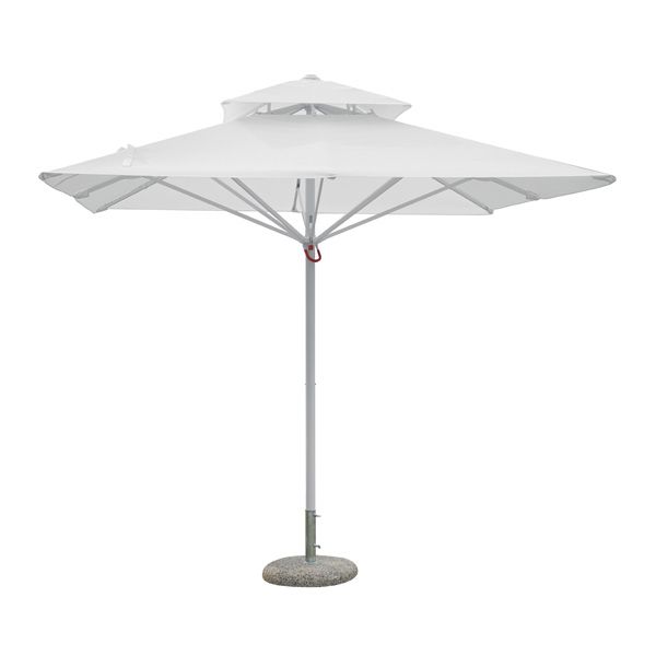 Aufstellschirm 3 x 3 m mit zentraler Aluminiumstange weiß E5049B