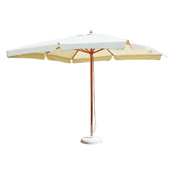 Ombrellone 3 x 3 mt. con palo centrale in legno doppia carrucola E4002E