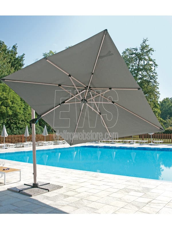 Ombrellone 3 x 3 mt. grigio chiaro con palo laterale E5048