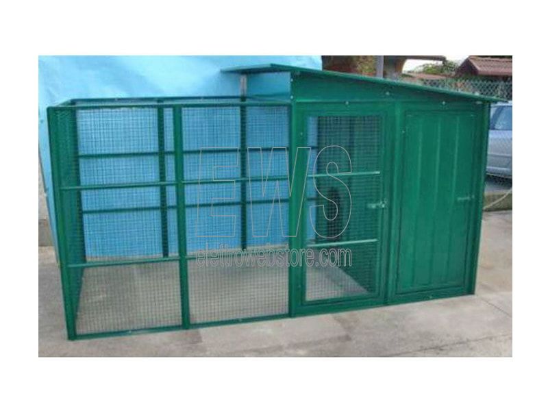 BOÎTE À CHIENS EN GRILLAGE ET TÔLE CM 300X150 H 150 - MOD.L190