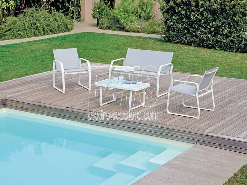 Coffee set Anversa in ferro 2 poltrone+divano e tavolino CSF18B