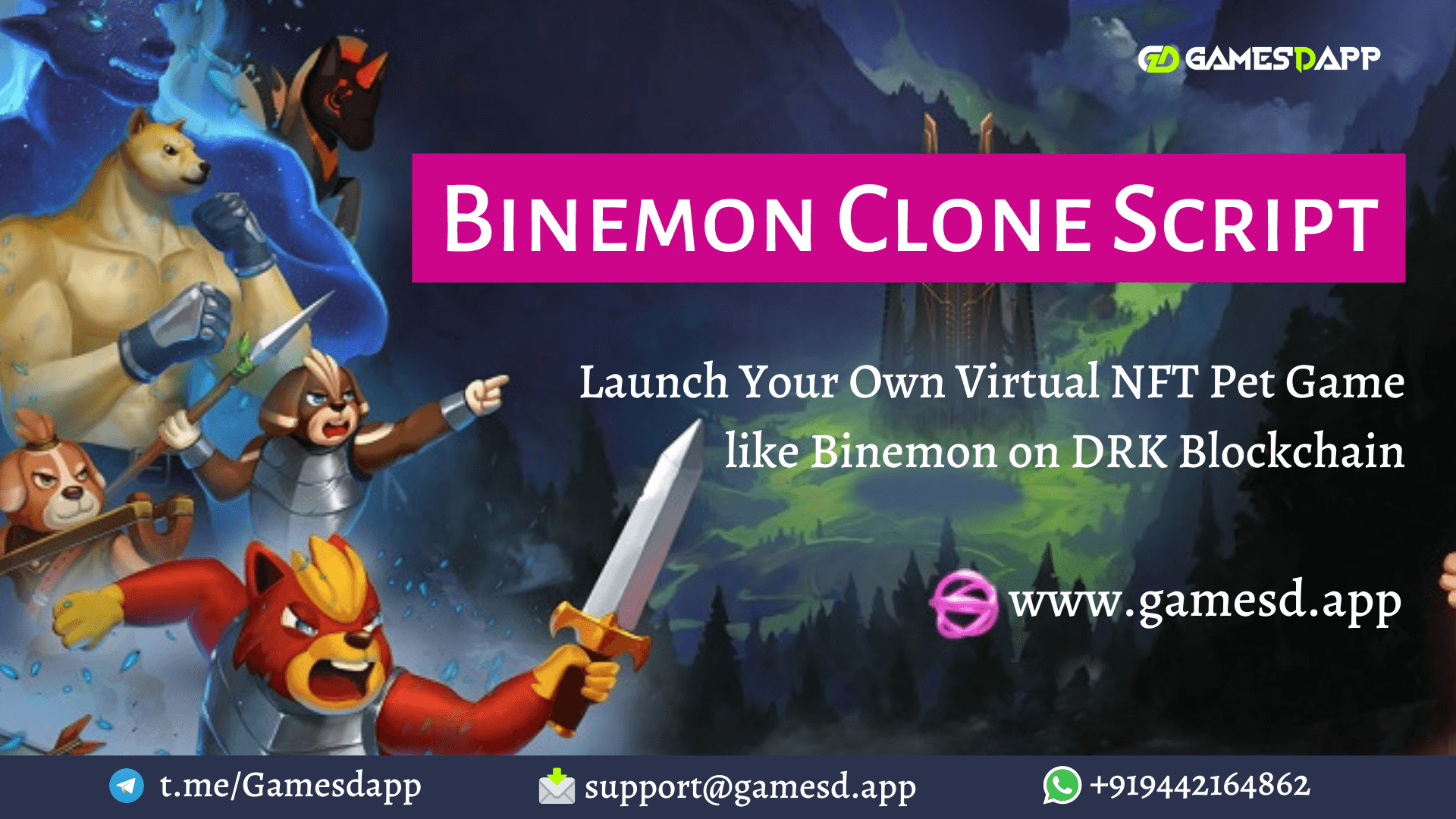 Binemon Clone Script - To Develop NFT based Play-to-earn Game like Binemon on DRK Blockchain Binemon Clone Script - To Develop NFT based Play-to-earn Game like Binemon on DRK Blockchain