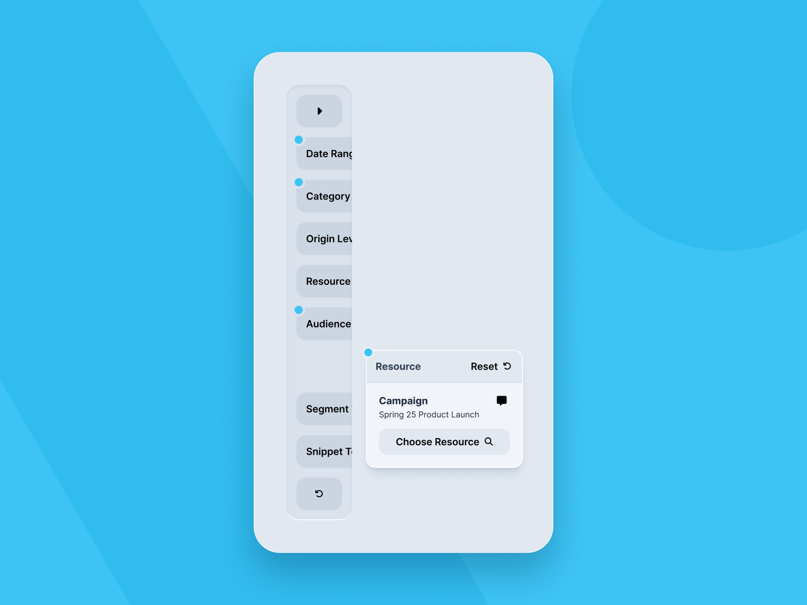 screenshot of sidebar slide out ui