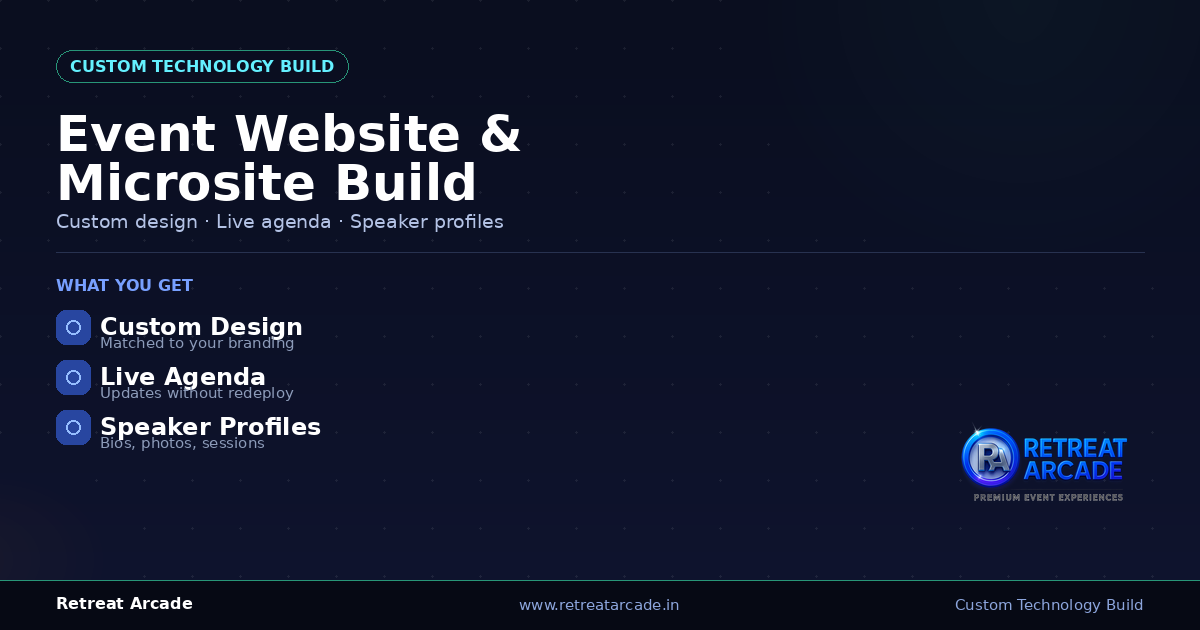 Event Website & Microsite Build Rental