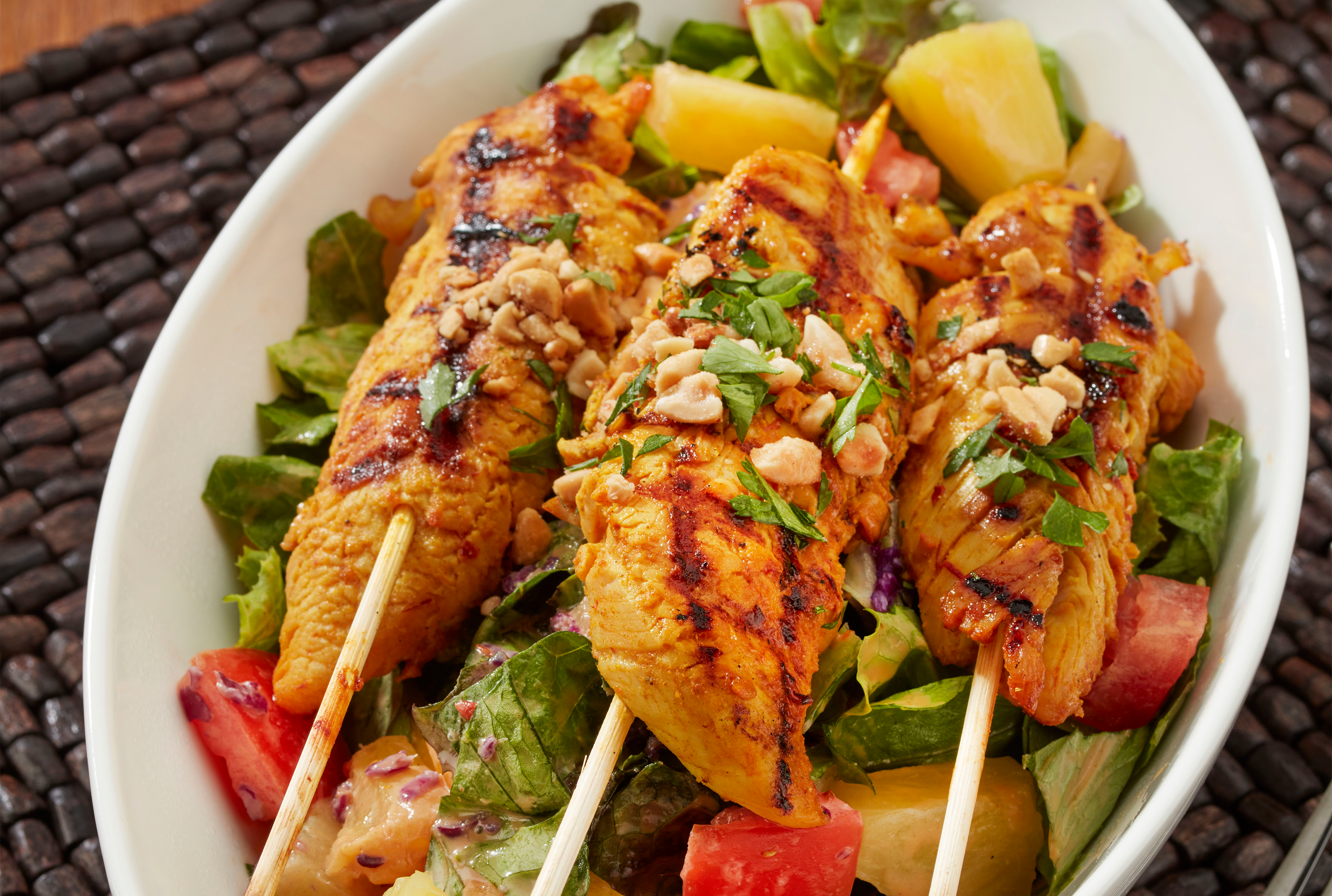 Hot and Sweet Chicken Satay Salad