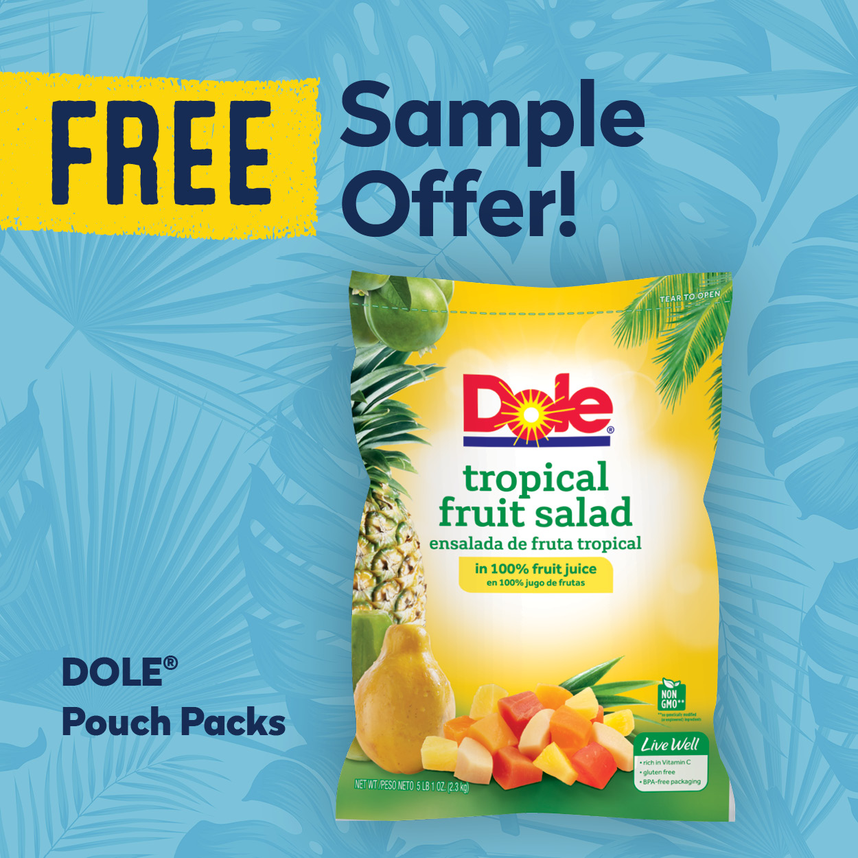 Free Sample Offers Dole Pouch Packs