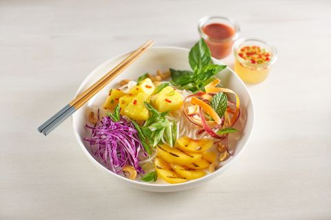 Pineapple & Peach Bún Chay Salads